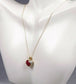NEW 14k Yellow Gold Heart Shaped Pendant Necklace with Rubies & Diamonds, 18 inches - 3.3g