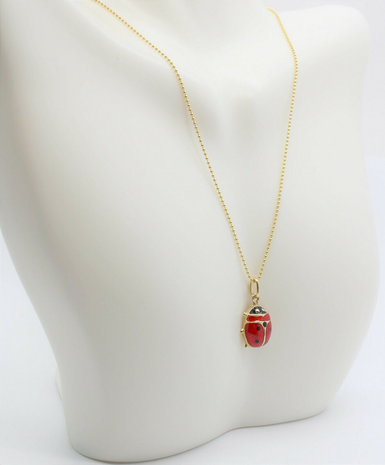 14K Gold Ladybug Necklace, Tiny Ladybug Charm Pendant, Red Enamel Good Luck  Necklace, Ladybird Lovers, Minimalist Gold Pendant - Etsy