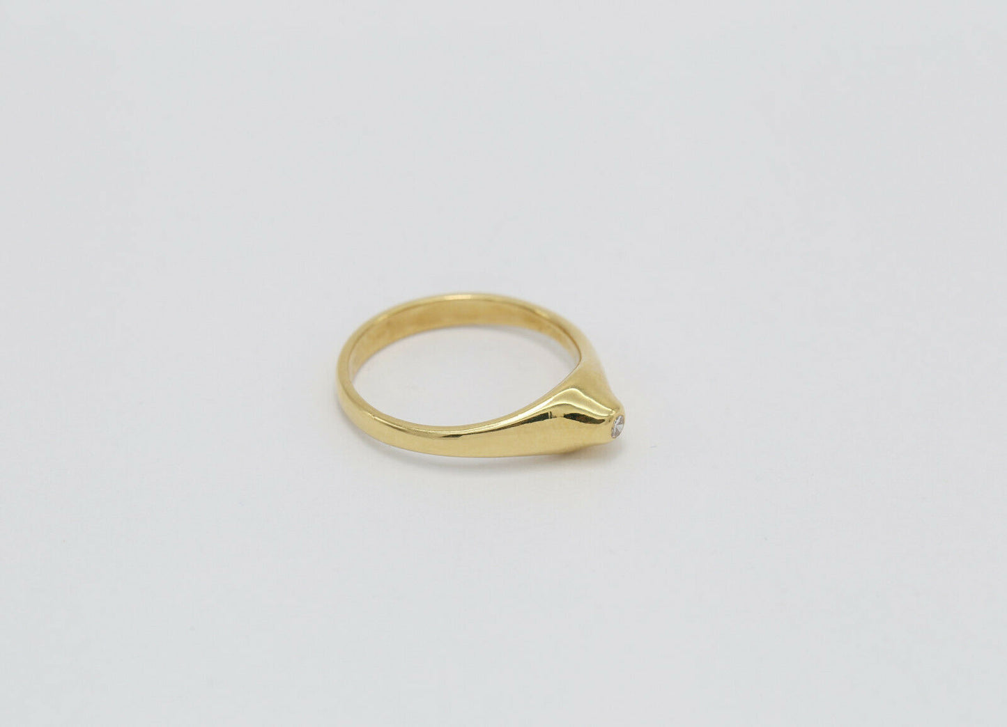 18k Yellow Gold Tiffany & Co. Elsa Peretti Diamond Pointed Top Ring, Size 5.25 - 3.3g