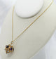 19.2k Portuguese Gold Necklace with Amethyst & Opal Pendant, 28 inches - 14.3g