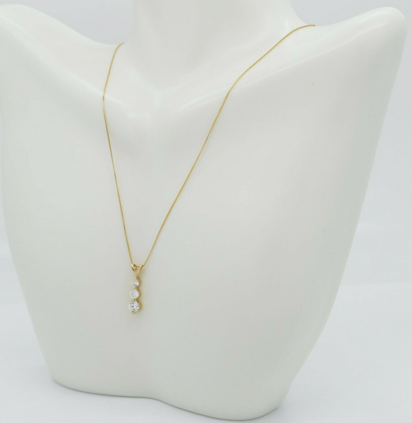NEW 14k Yellow Gold Diamond Pendant Necklace, 18 inches - 1.3g