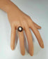 10k Yellow Gold Oval Opal & Garnet Ring, Size 6.5 - 2.9g
