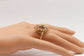14k Yellow Gold Art Deco Diamond & Ruby Ring, Size 6.75 - 7.2g
