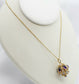 19.2k Portuguese Gold Necklace with Amethyst & Opal Pendant, 28 inches - 14.3g