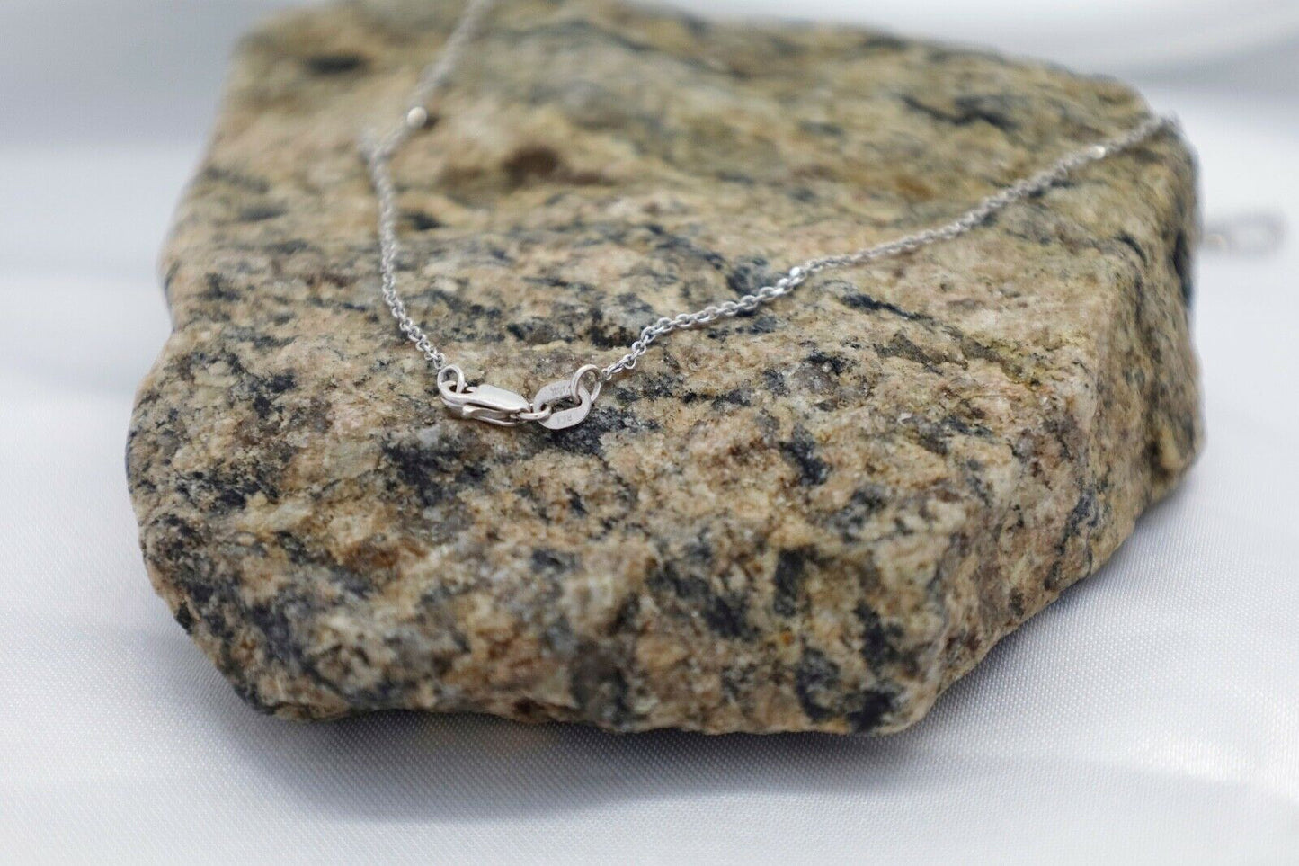 14k White Gold Diamond & Gemstone Pendant Necklace, 18 inches - 5.7g