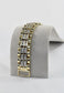 Men's 10k Yellow Gold Cubic Zirconia Link Bracelet, 9.5 inches - 58.3g