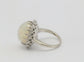 Vintage 14k White Gold Opal & Diamond Ring, Size 5.75 - 7.0g