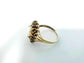 10k Yellow Gold Oval Opal & Garnet Ring, Size 6.5 - 2.9g
