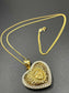 18k Yellow Gold Heart Shaped Medusa Cubic Zirconia Necklace, 20 inches - 13.5g