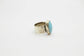 Vintage Sterling Silver Large Mounting Mexico Turquoise Ring, Size 8.5 - 13.6g