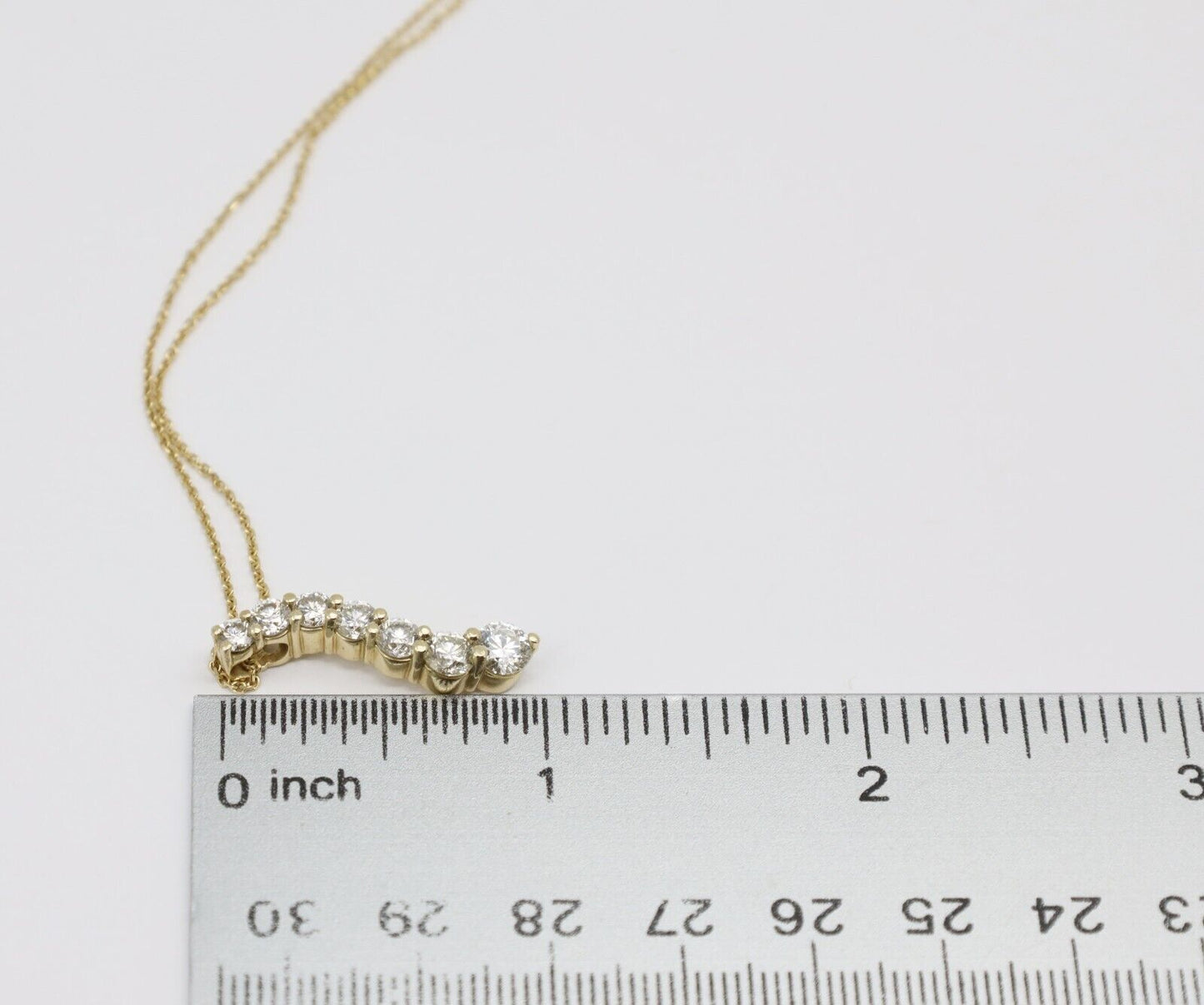 14k Yellow Gold Diamond Pendant Necklace, 18 inches - 4.6g