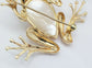 Vintage 14k Yellow Gold Mother of Pearl & Ruby Frog Brooch/Pendant Combo - 9.8g