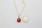 14k Yellow Gold Enamel Lady Bug Pendant Necklace, 16 inches - 2.7g