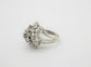 Vintage 14k White Gold Ladies Diamond Cocktail Ring, Size 6.5 - 7.3g