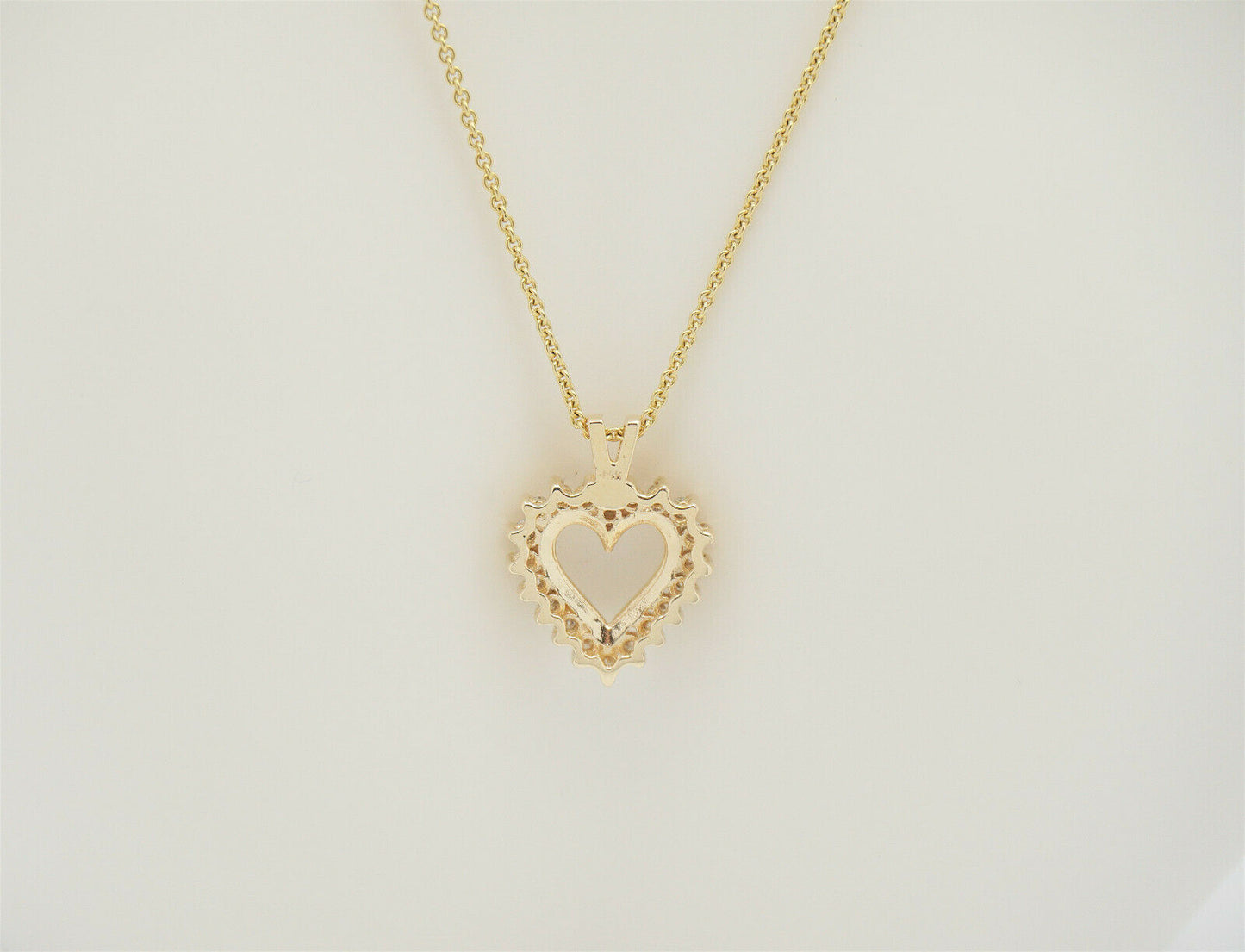 14k Yellow Gold Heart Diamond Pendant Necklace 0.5cttw, 18 inches - 6.0g