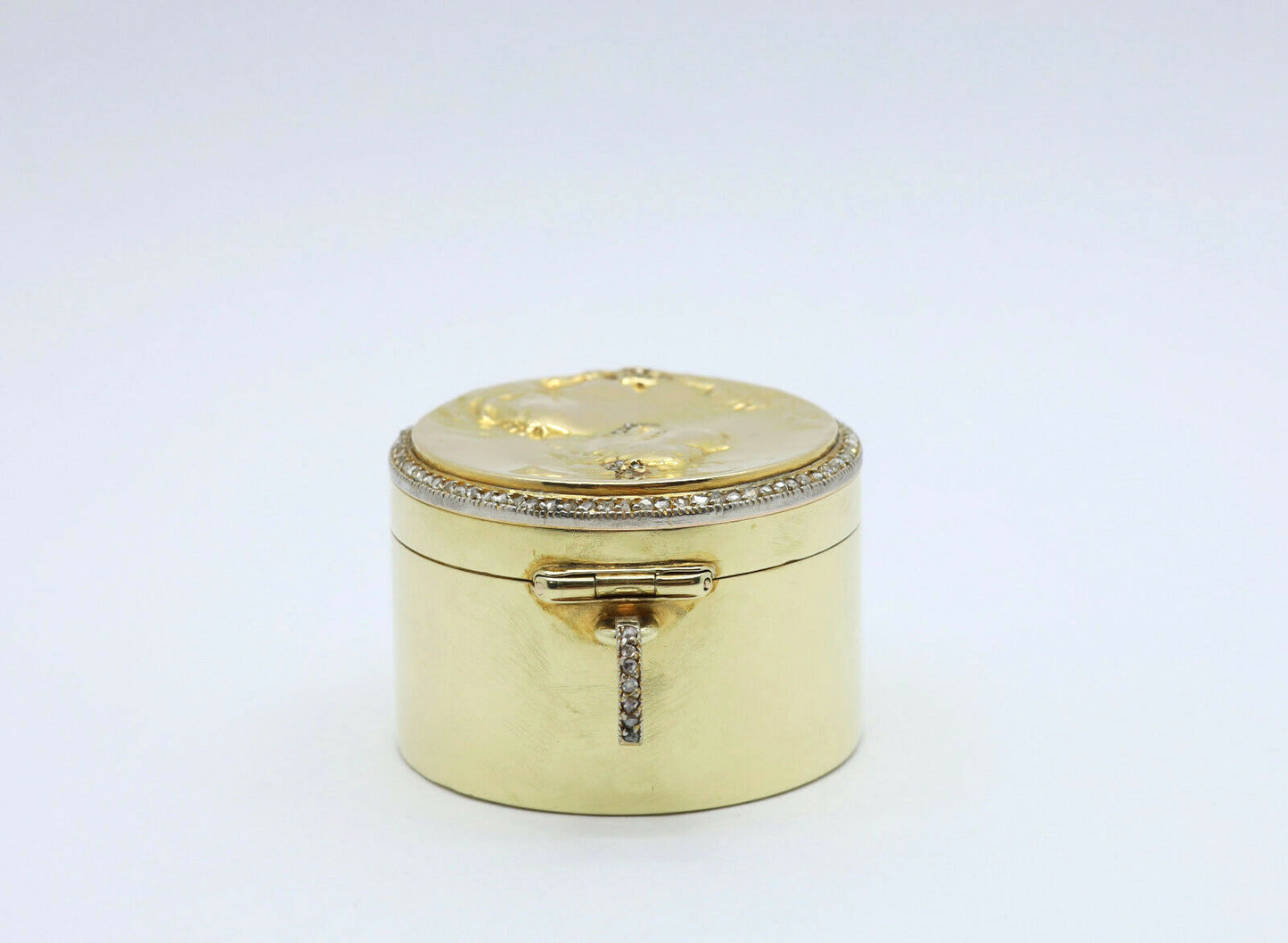 Antique 14k Yellow Gold Rare Box w/ Diamonds - 48.6g
