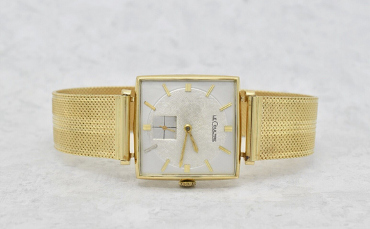 Vintage LeCoultre Ref. 635-691 14k Solid Gold Square Watch 28 x 28mm